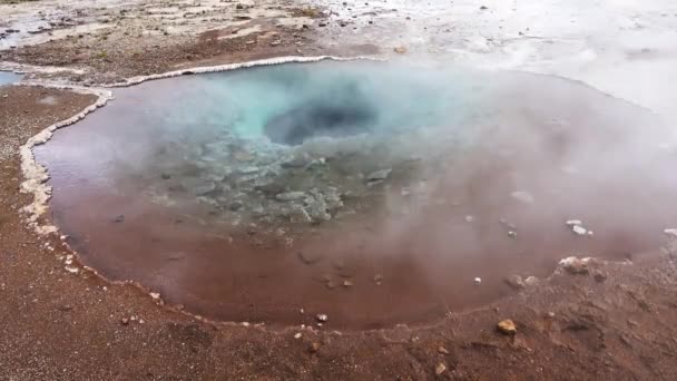 Steaming Hot Springs Volcanic Sulphur Fields Iceland — Stock Video