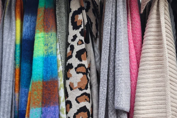 Samples Cloth Fabrics Different Colors Found Fabrics Market — Stock Photo, Image