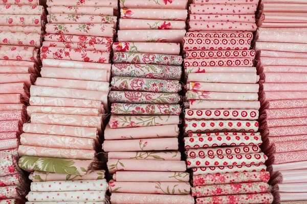 Samples Cloth Fabrics Different Colors Found Fabrics Market — Fotografia de Stock