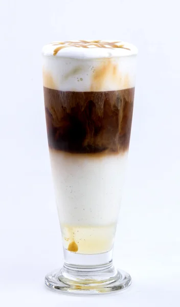 Macchiato de caramelo gelado — Fotografia de Stock