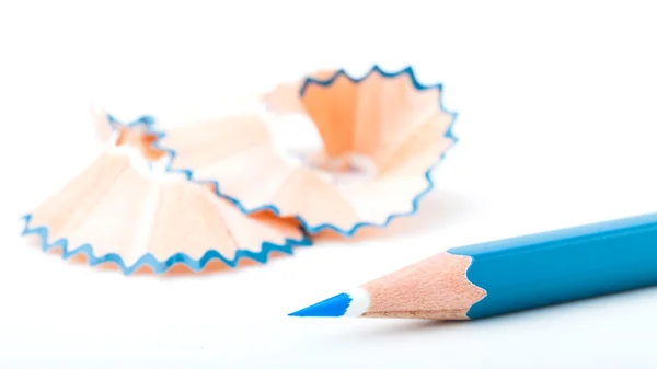 Tip punt van blauwe potloden — Stockfoto