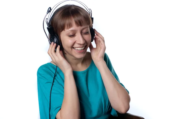 Κορίτσι απολαμβάνει τη μουσική στα ακουστικά — Φωτογραφία Αρχείου