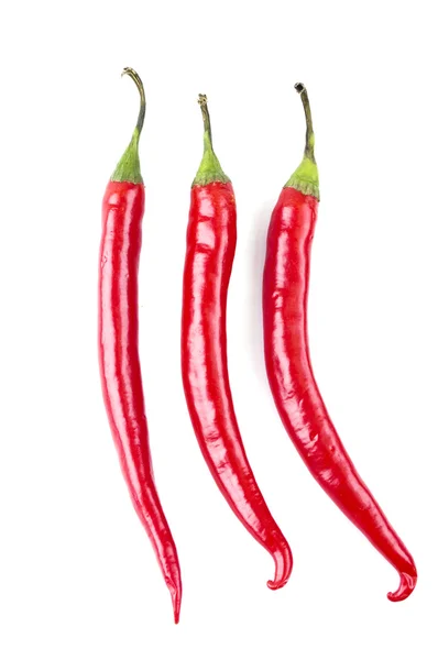 A series of three chili peppers vertical — Stock Photo, Image