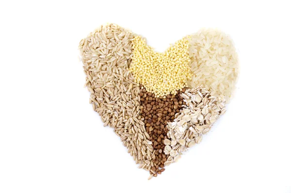 Corazón aislado de cereales —  Fotos de Stock