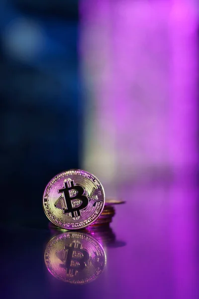 Bitcoins Achtergrond Van Grafieken — Stockfoto