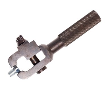 Beyaz arka plan üzerinde izole taşınabilir mengene