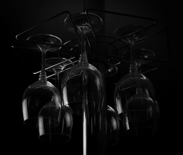 Hanging Wine glasses — Stock Photo, Image