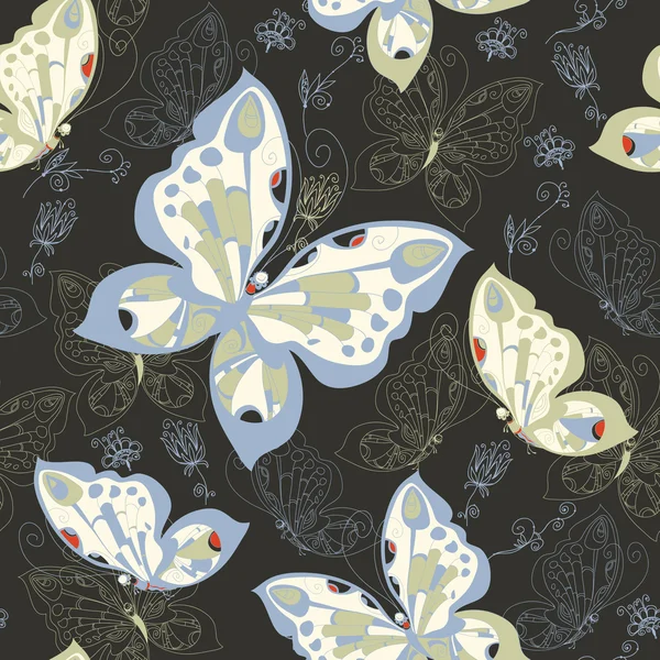 Seamless pattern with butterflies — Stock Photo, Image