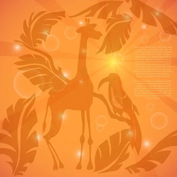 Vector schattig hand getekend stijl giraffen illustratie — Stockvector