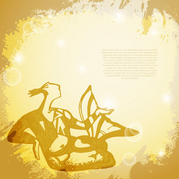 Винтажный фон с тритоном
