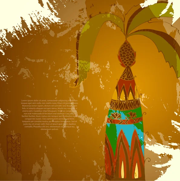 复古背景与棕榈 — 图库矢量图片