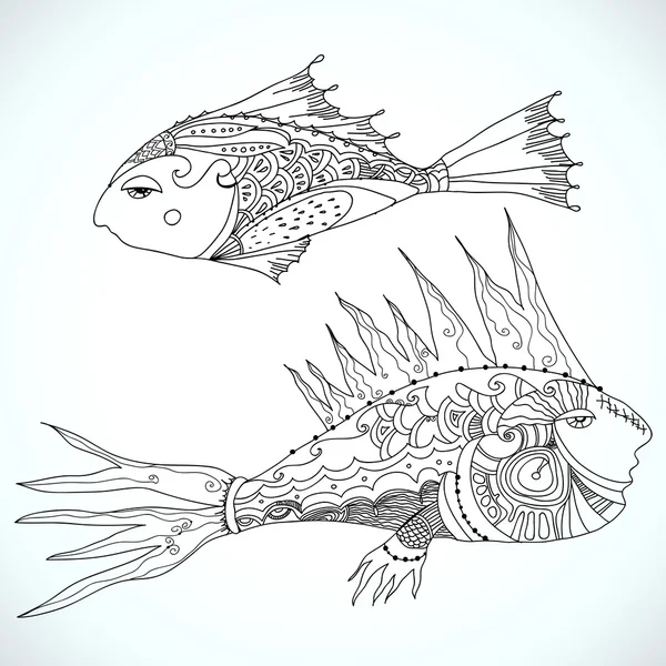 Vector tribal fish — Stock Vector