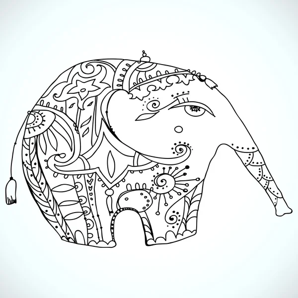 Conception vectorielle de l'éléphant oriental — Image vectorielle