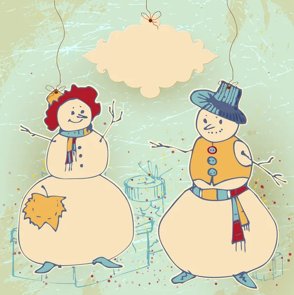 Cartão boneco de neve Gráficos Vetores