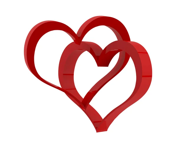 Two red hearts — Stock Photo, Image