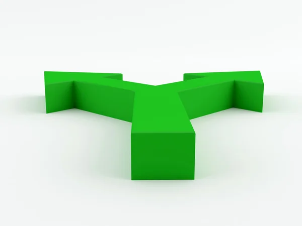 Yeşil ok iki yönlü — Stok fotoğraf