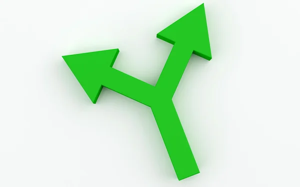 Flecha Verde de dos vías —  Fotos de Stock