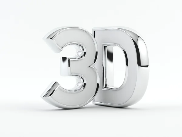 Tres dimensiones - Texto en 3D - Esquema de cromo —  Fotos de Stock