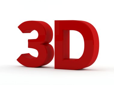 üç boyutlu - 3d metin - kırmızı