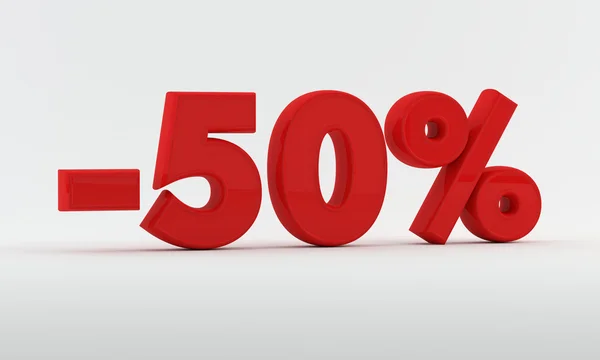 50% zniżki — Zdjęcie stockowe