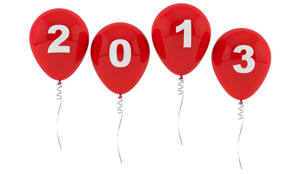 Red Balloons 2013 - New year — Stock Photo, Image