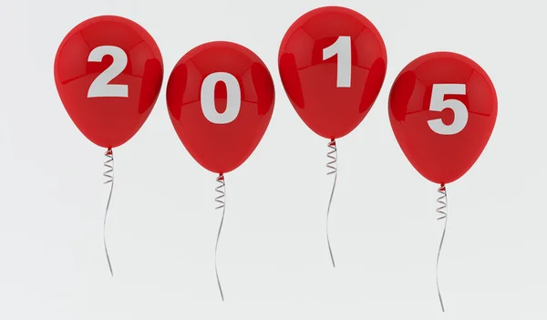 Red Balloons 2015 - New year — Stock Photo, Image