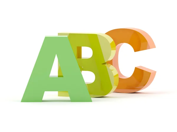 Bunte Abc-Buchstaben in 3D — Stockfoto