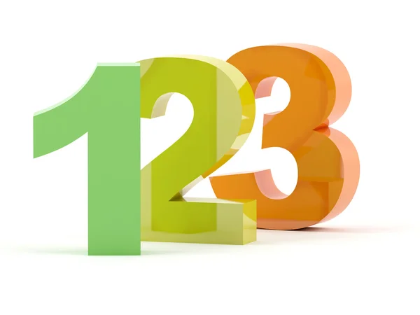 Colorful 13 numbers in 3D — Stock Photo, Image