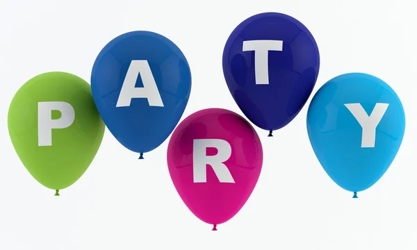 Luftballons, die Partei buchstabieren — Stockfoto