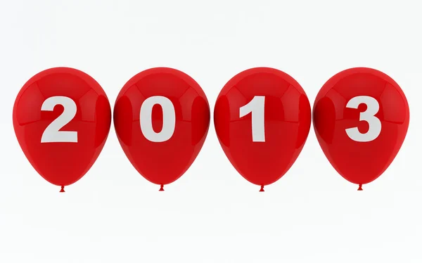 Red Balloons 2013 - New year — Stock Photo, Image