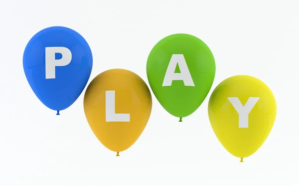 Party balloons spelling Play — Stock Photo, Image