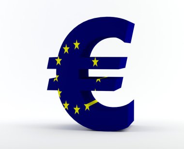 Euro simgesi ile Avrupa Birliği bayrağı