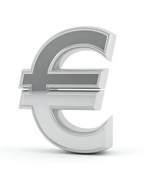 Euro sinal em cromo — Fotografia de Stock