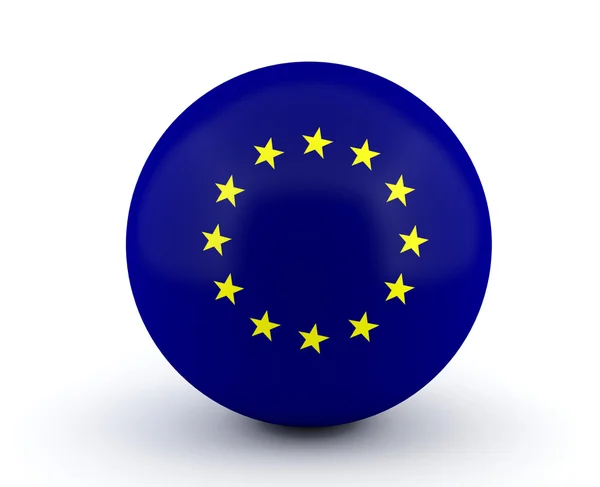 European union - EU Flag on 3D sphere — Stock Photo, Image