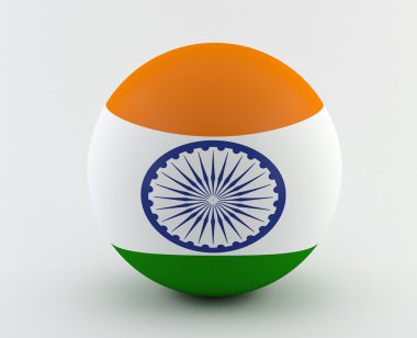 3d küre üzerinde Hindistan bayrağı