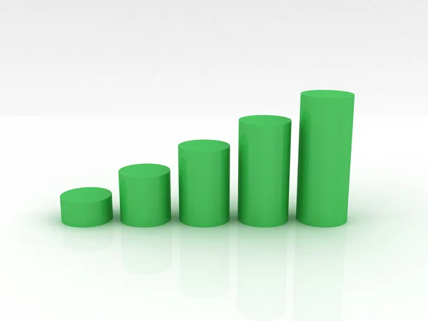 3D chart in green — Stock Photo, Image