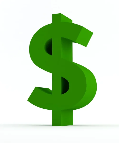Green Dollar sign isolated — Stock Photo, Image
