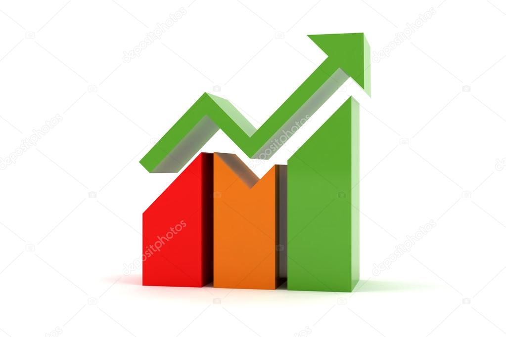 Colorful chart graph increasing