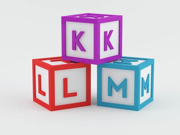 Juega cubos ortografía KLM — Foto de Stock