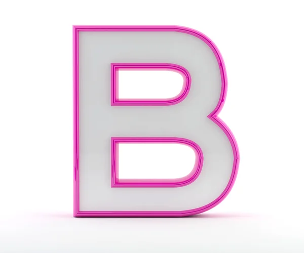 3D letter with glossy pink outline - Letter B — Stock Photo, Image