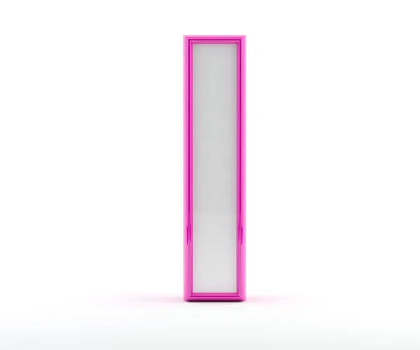 3D-Buchstabe mit glänzend rosa Umriss - Buchstabe i — Stockfoto