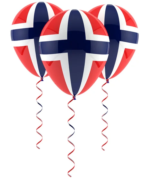 Norwegian flag balloon — Stock Photo, Image