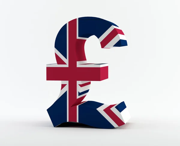 Pound sign with the UK flag — Stock Photo, Image