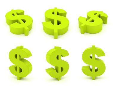 3d dolar işareti kümesi