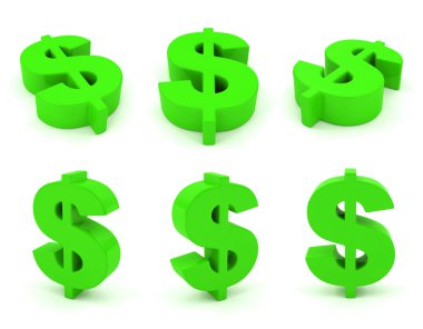 3d dolar işareti kümesi