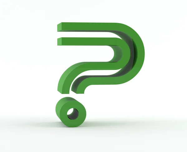 Punto interrogativo astratto verde — Foto Stock