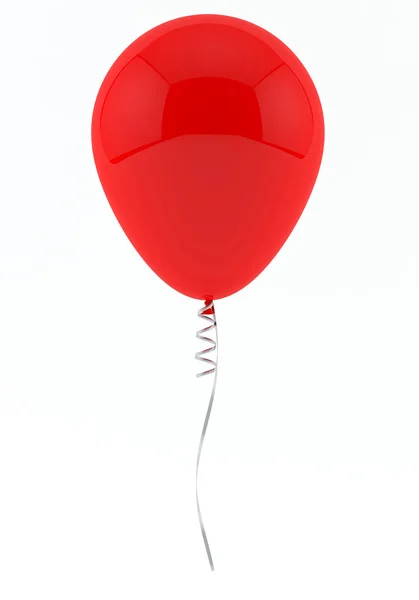 Červený balón izolovaný na bílém — Stock fotografie
