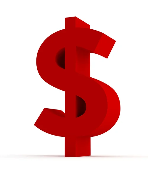 Kırmızı dolar izole işareti