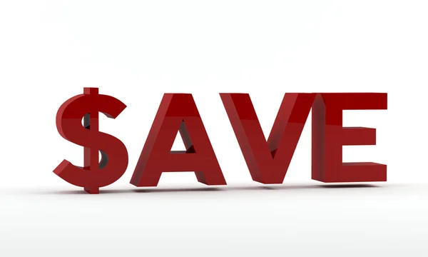 Save text in red - Dollar sign — Stock Photo, Image