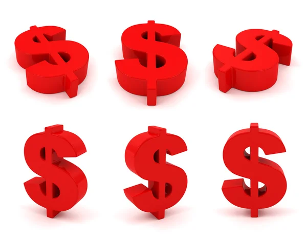 Set of 3D dollar sign — Stock Photo, Image